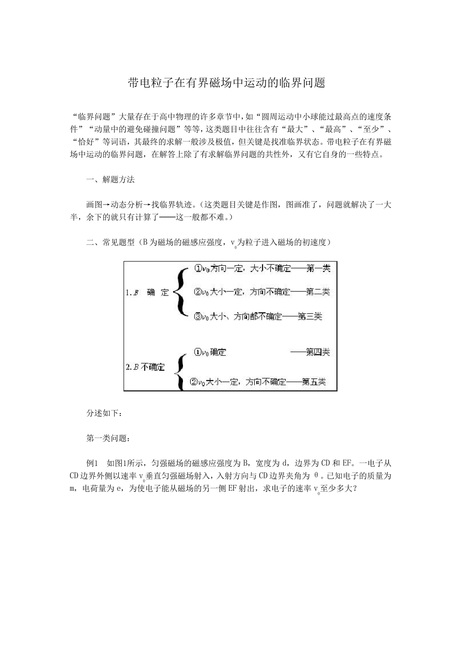 带电粒子在有界磁场中运动(超经典).._第1页