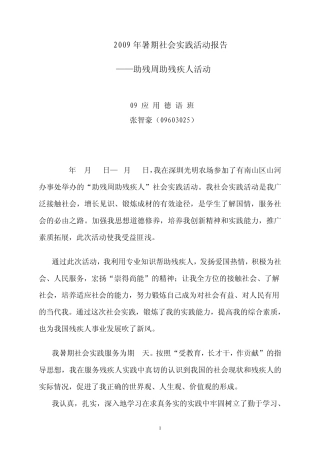 帮助残疾人社会实践活动报告