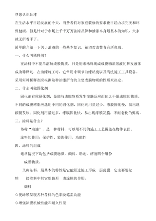 帮您认识油漆