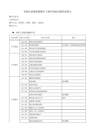 常减压蒸馏装置操作工操作技能试题(终)