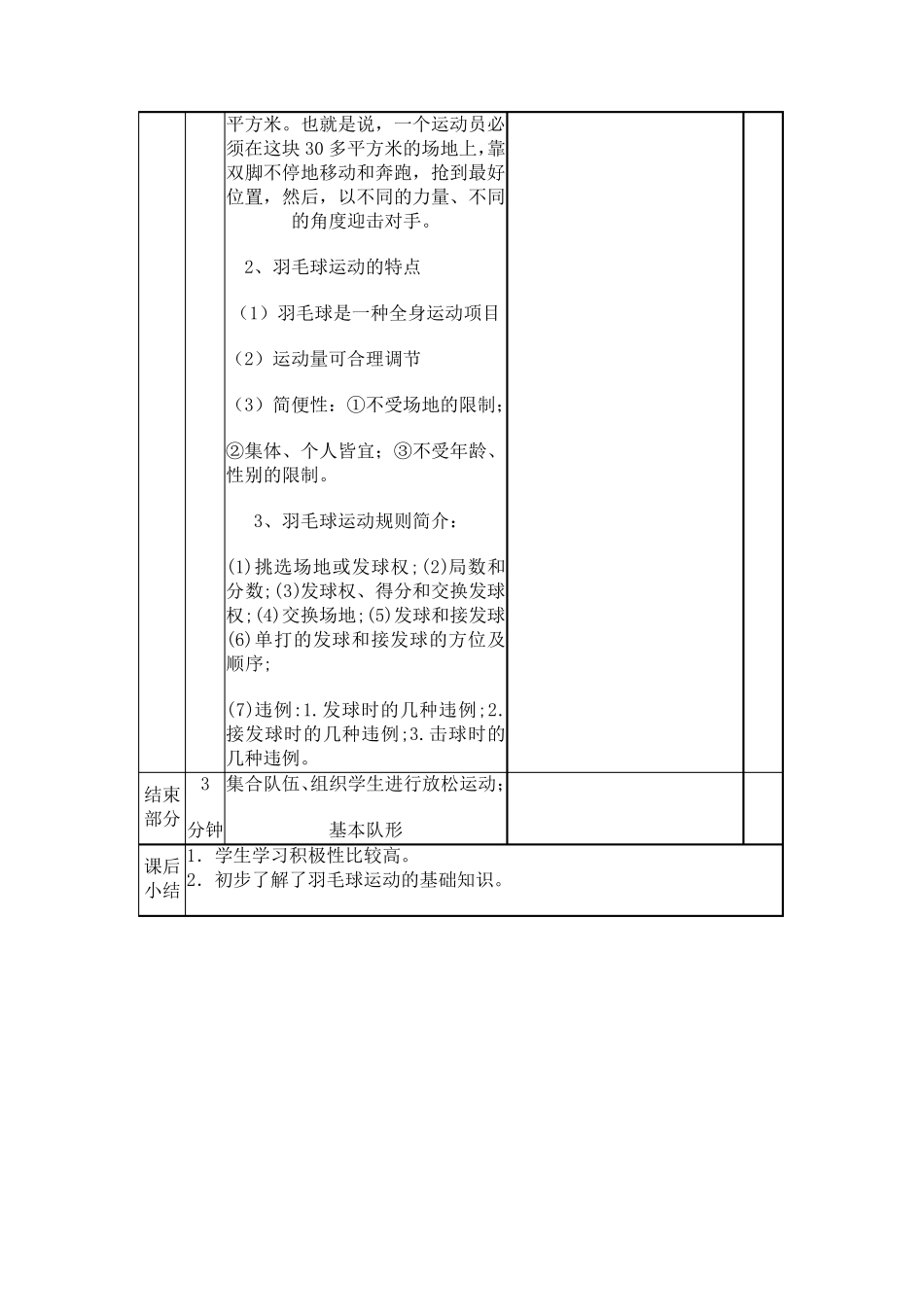 常庄小学羽毛球社团活动教案全_第2页