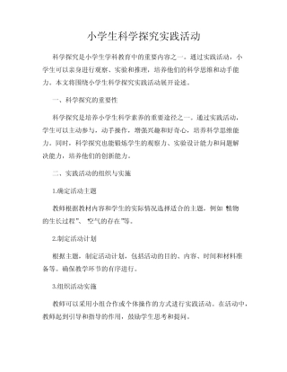 小学生科学探究实践活动