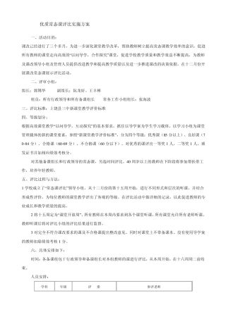 常态课评价表