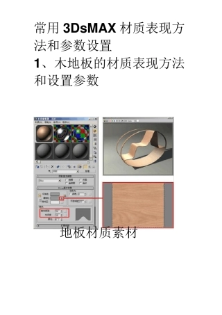 常用3DsMAX材质表现方法和参数设置