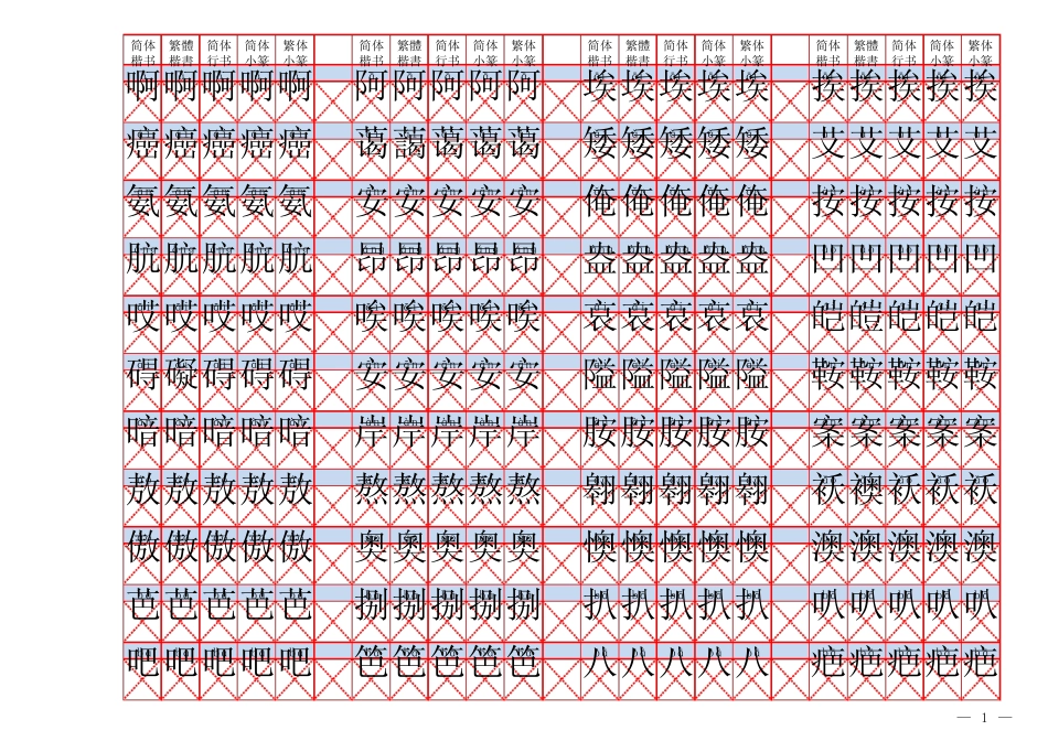 常用3500汉字楷行篆字帖_第1页