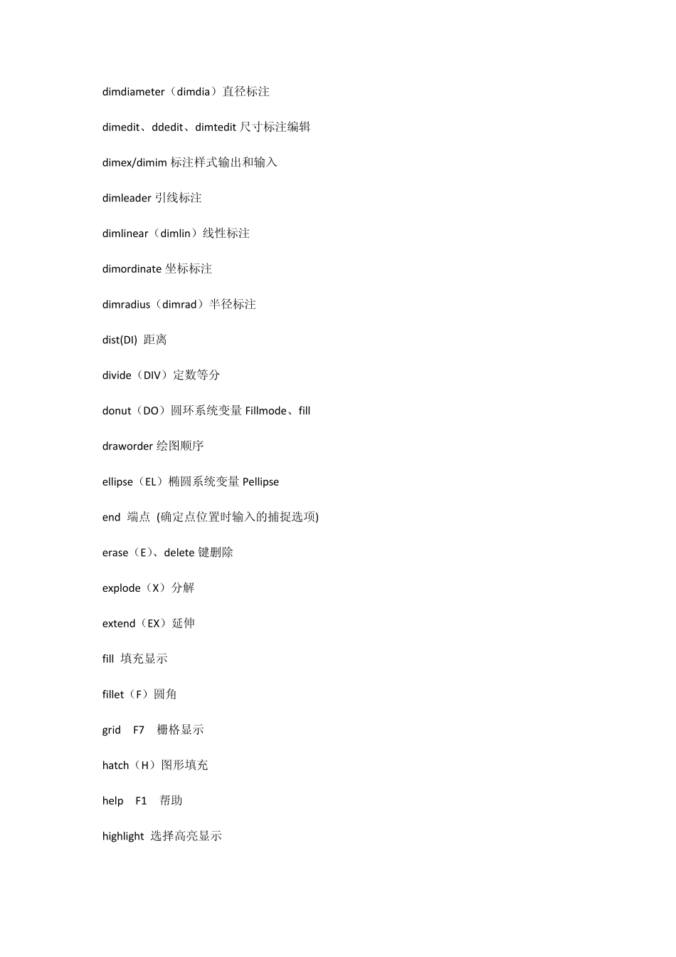 常用CAD命令及CAD快捷键大全_第3页