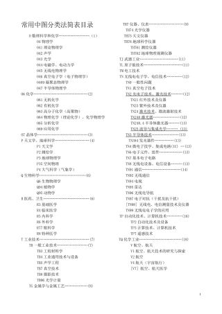 常用中图分类号