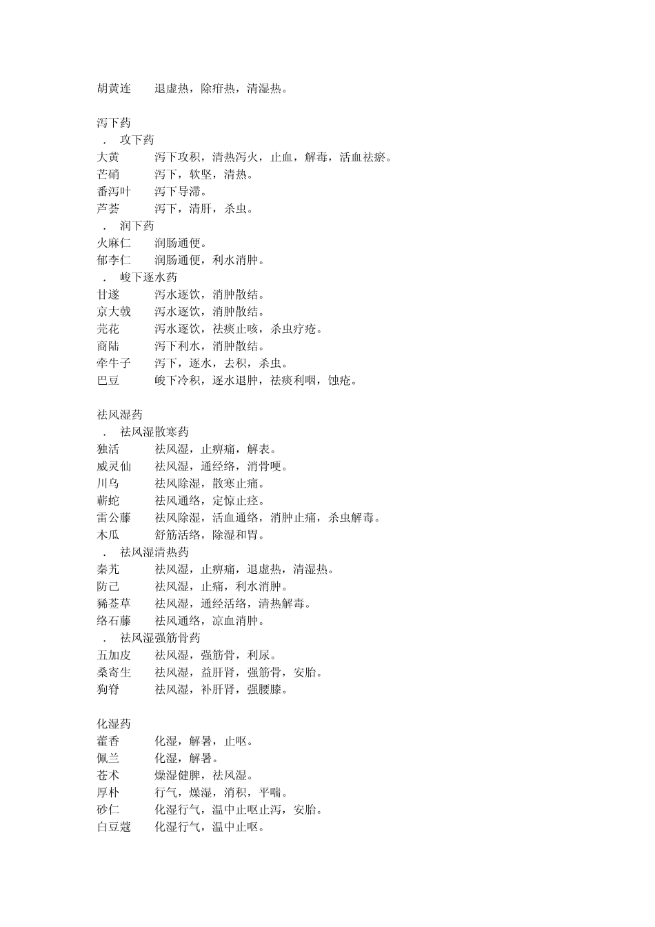 常用中药功效一览_第3页