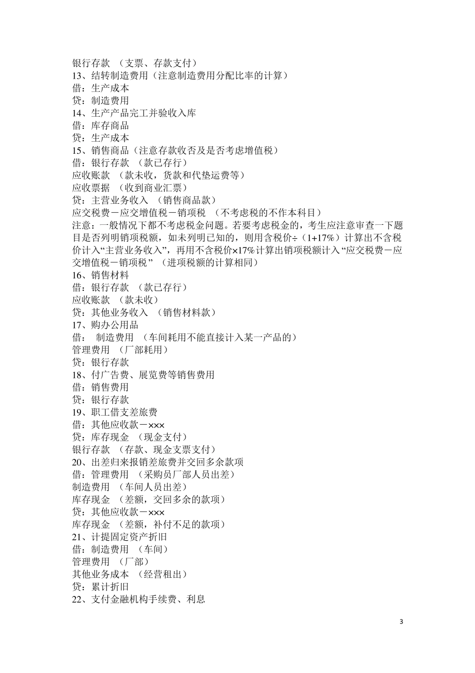 常用会计科目关键字记忆_第3页