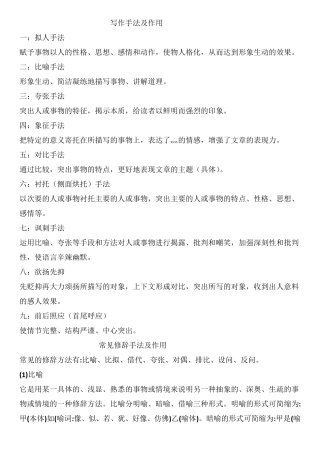 常用修辞方法和写作手法