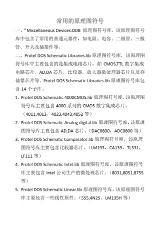 常用元件库及原器件封装