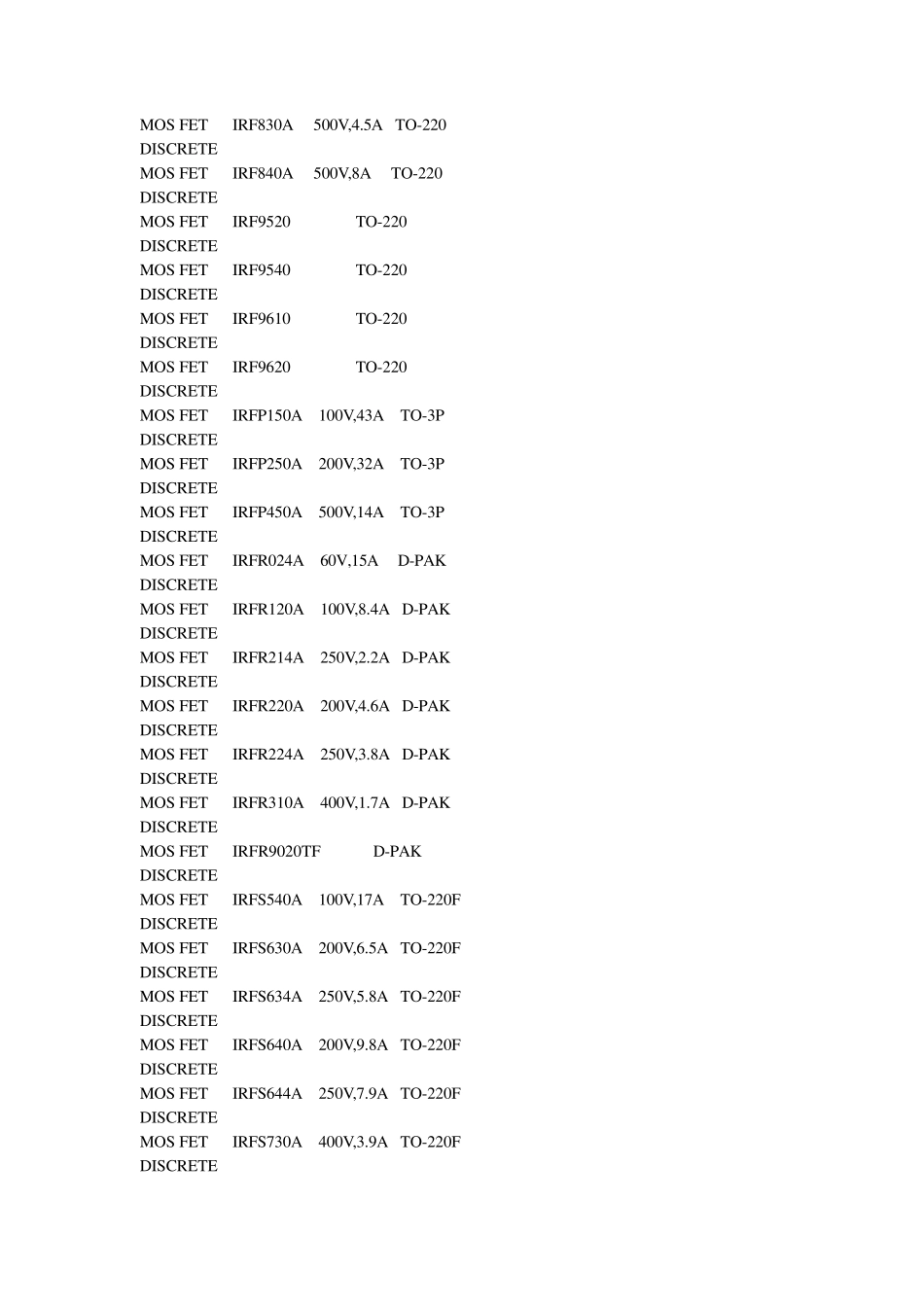 常用全系列场效应管MOS管型号参数封装资料_第2页