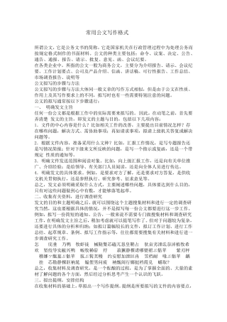 常用公文写作格式