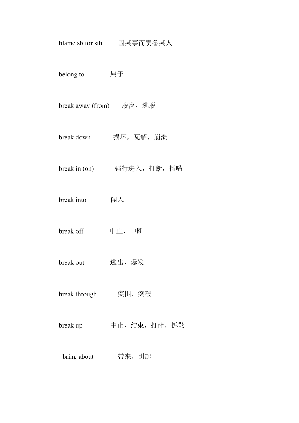 常用动词固定搭配_第3页