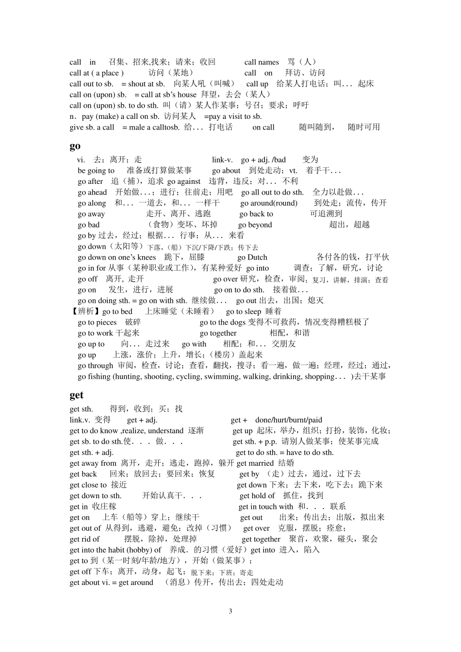 常用动词搭配_第3页