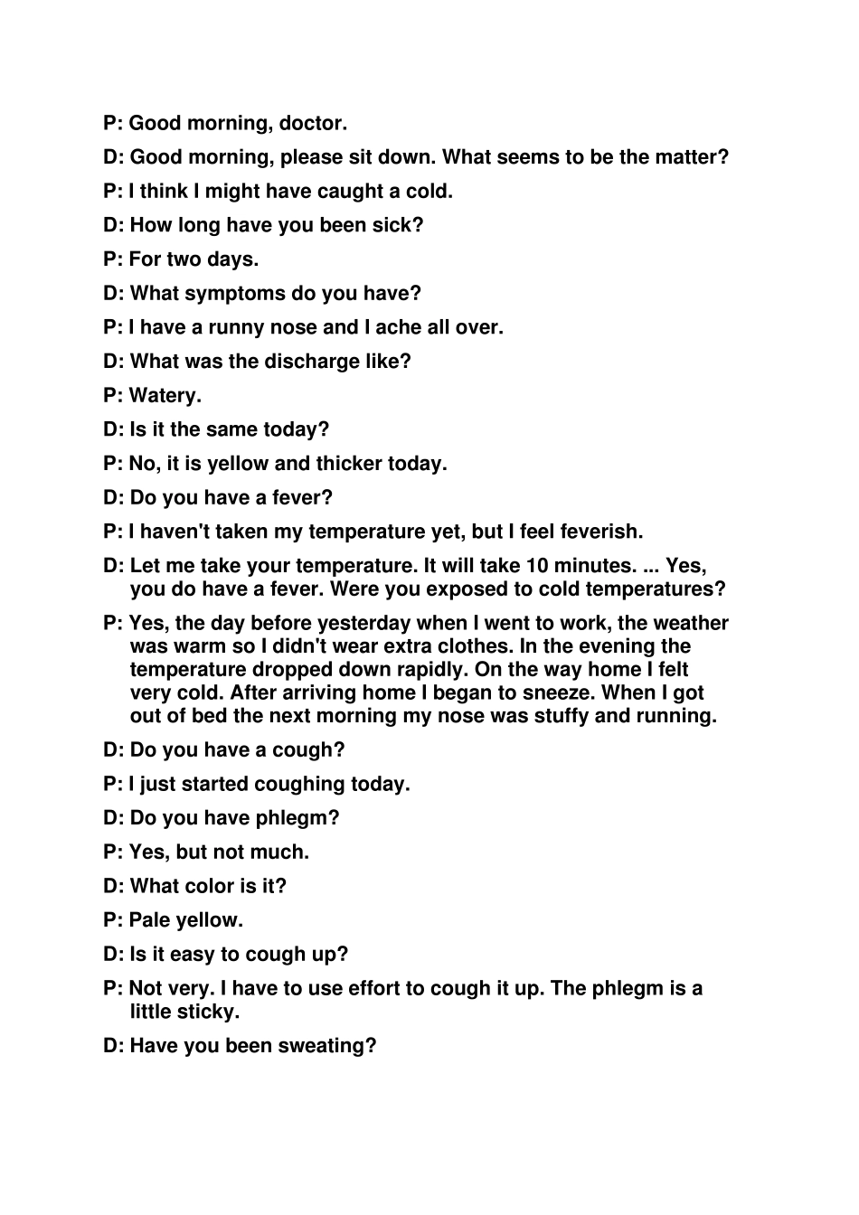 常用医学英语口语对话_第1页