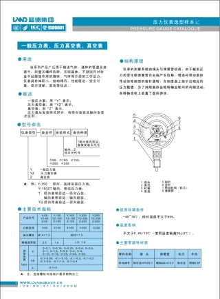 常用压力表选型及说明