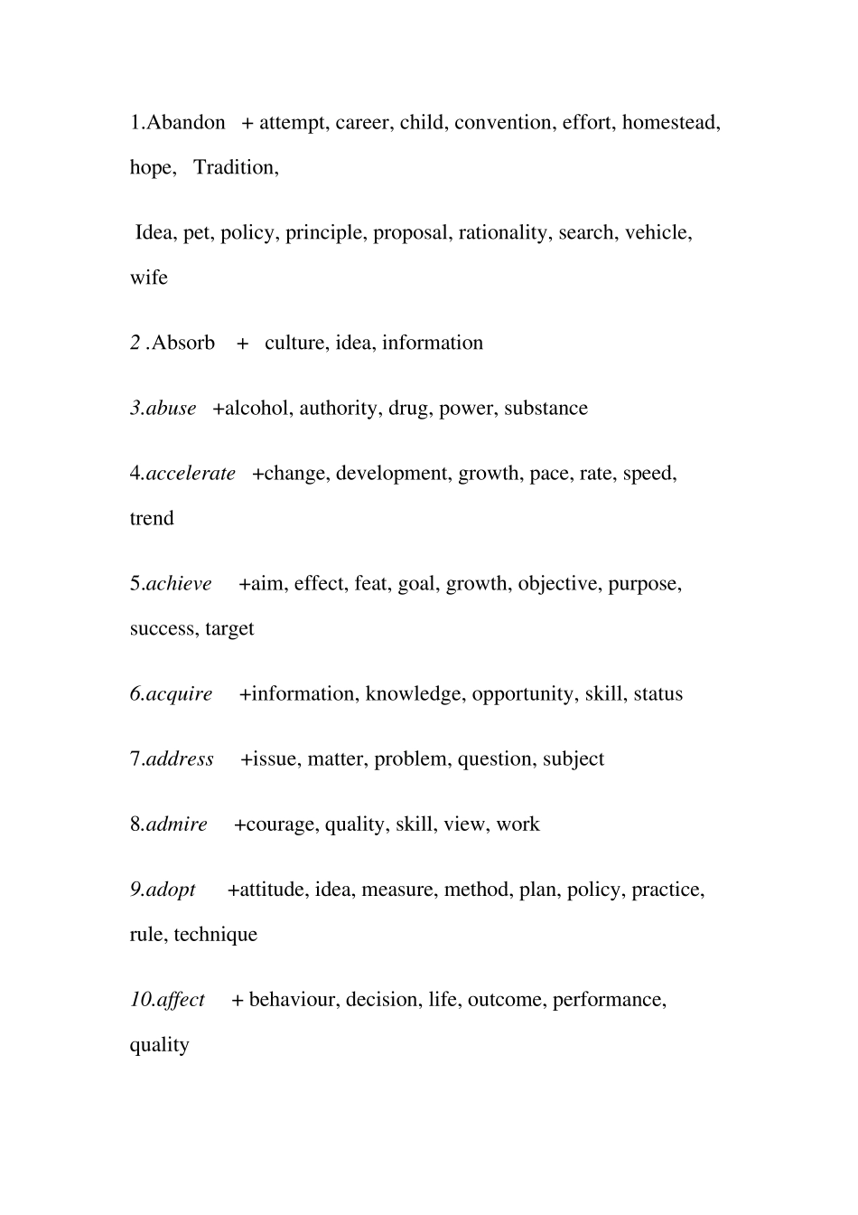 常用及物动词及其搭配_第1页