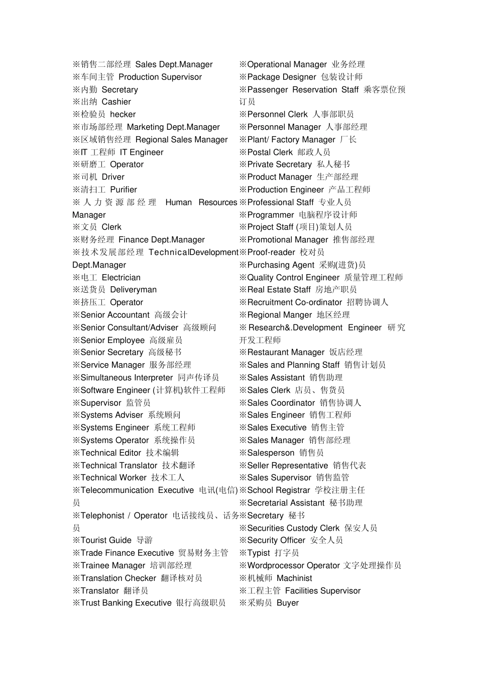 常用名片中英文职务职称翻译大全_第3页