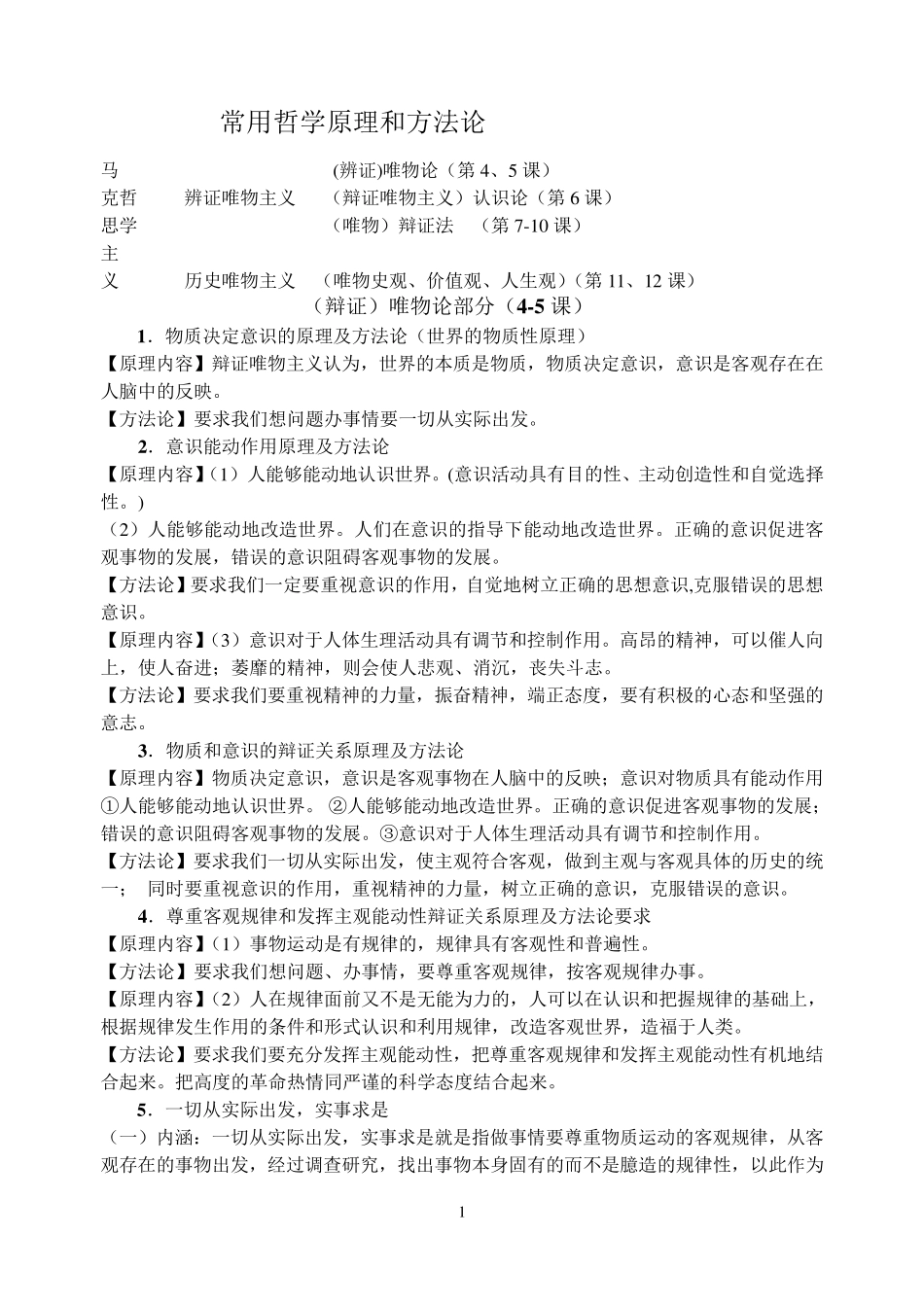 常用哲学原理和方法论_第1页