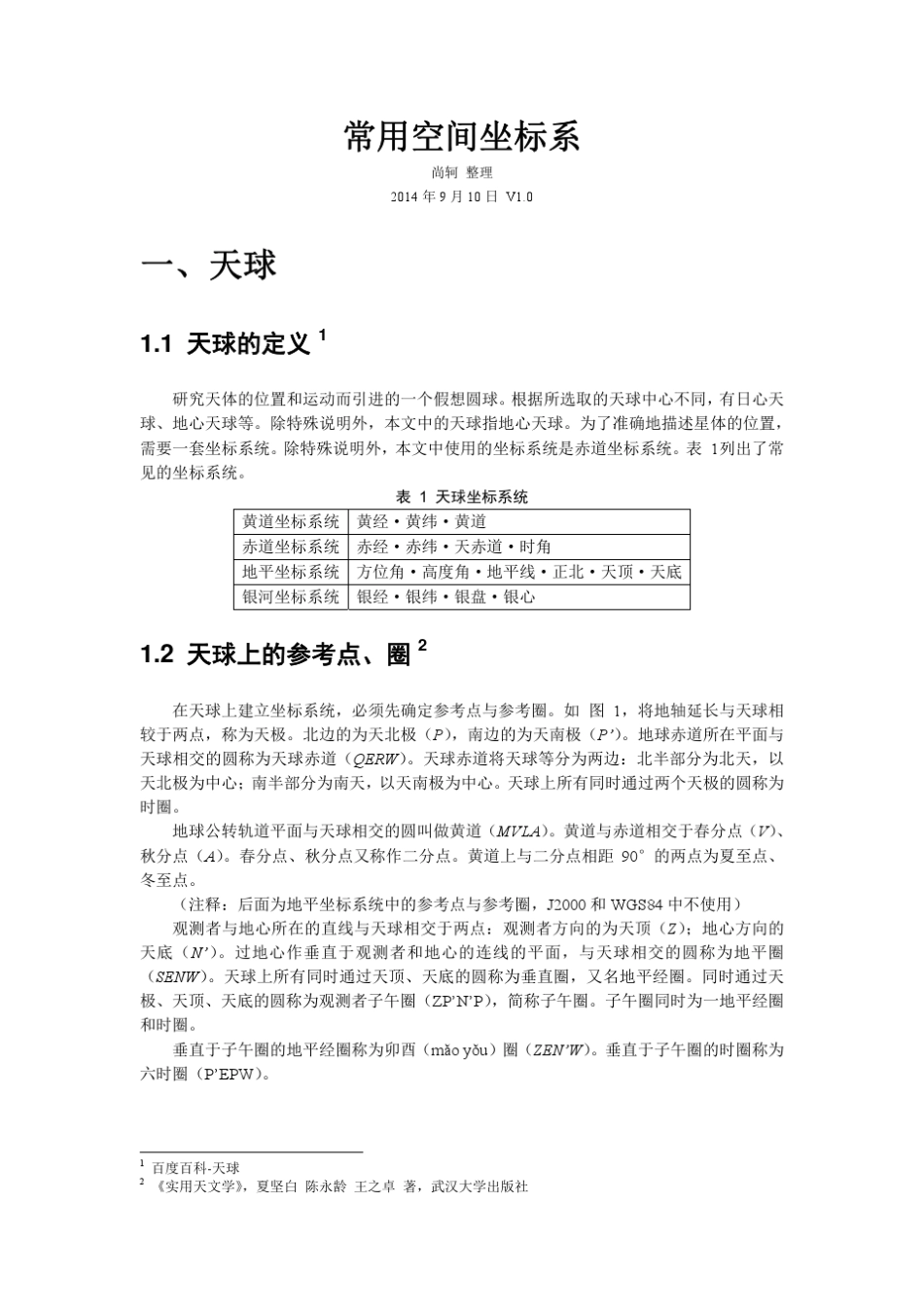 常用天文坐标系_第1页