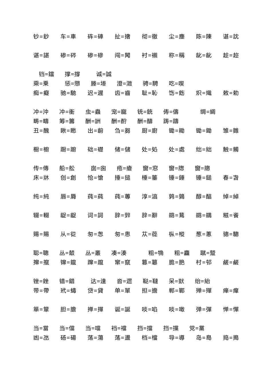 常用字繁简对照表_第2页