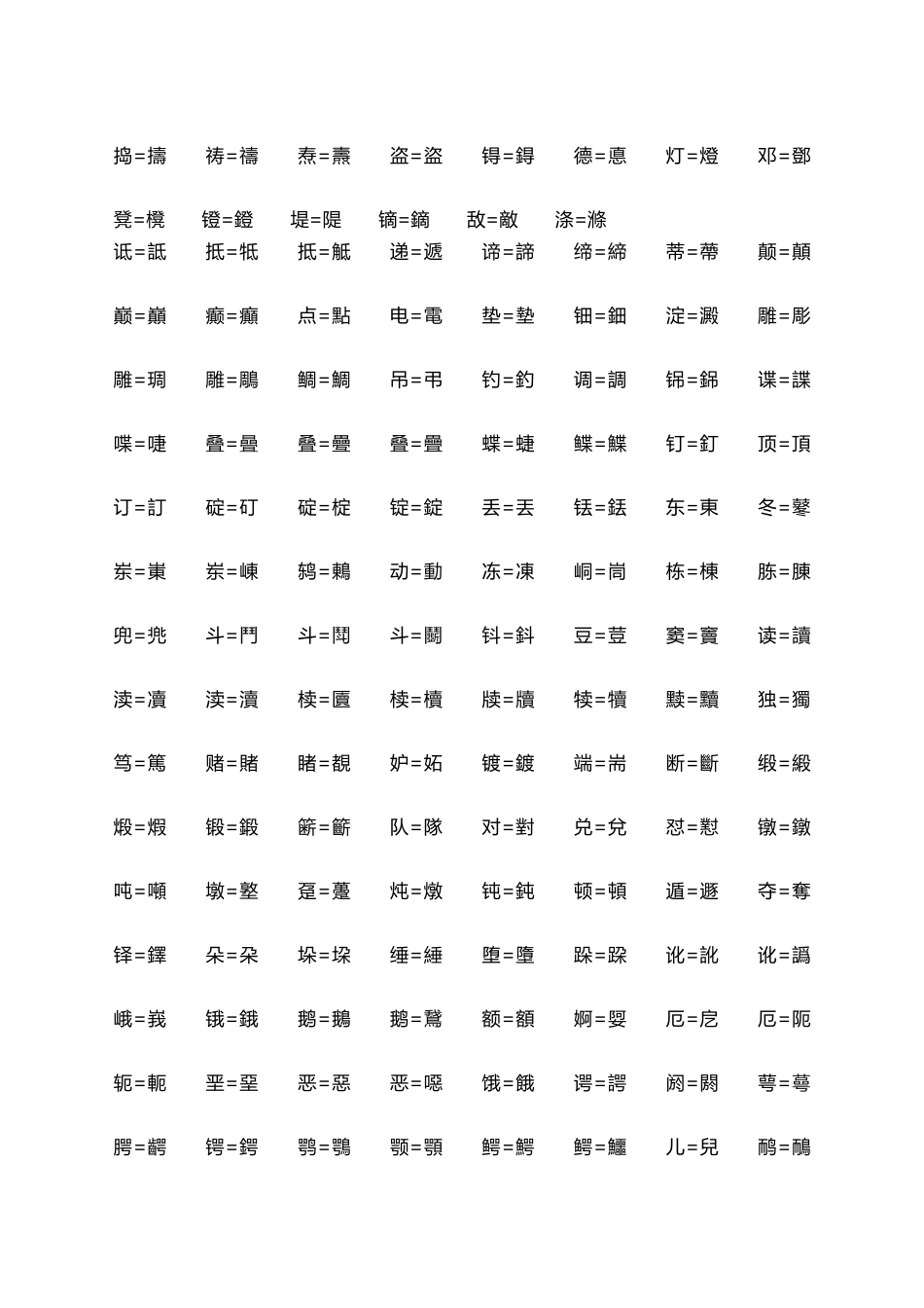 常用字繁简对照表_第3页