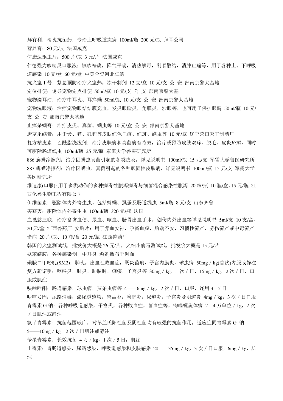 常用宠物药品_第2页
