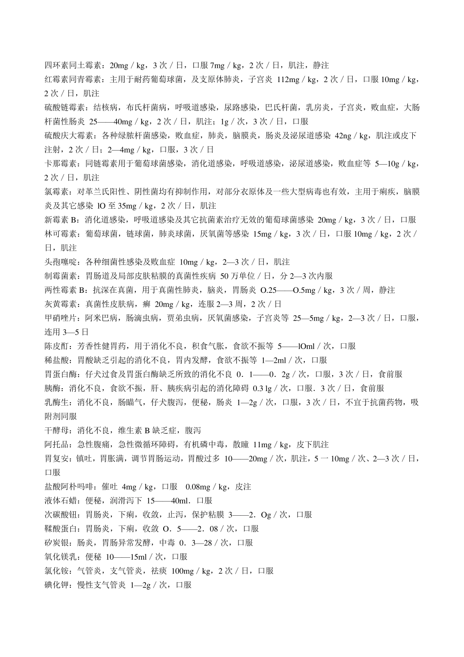 常用宠物药品_第3页