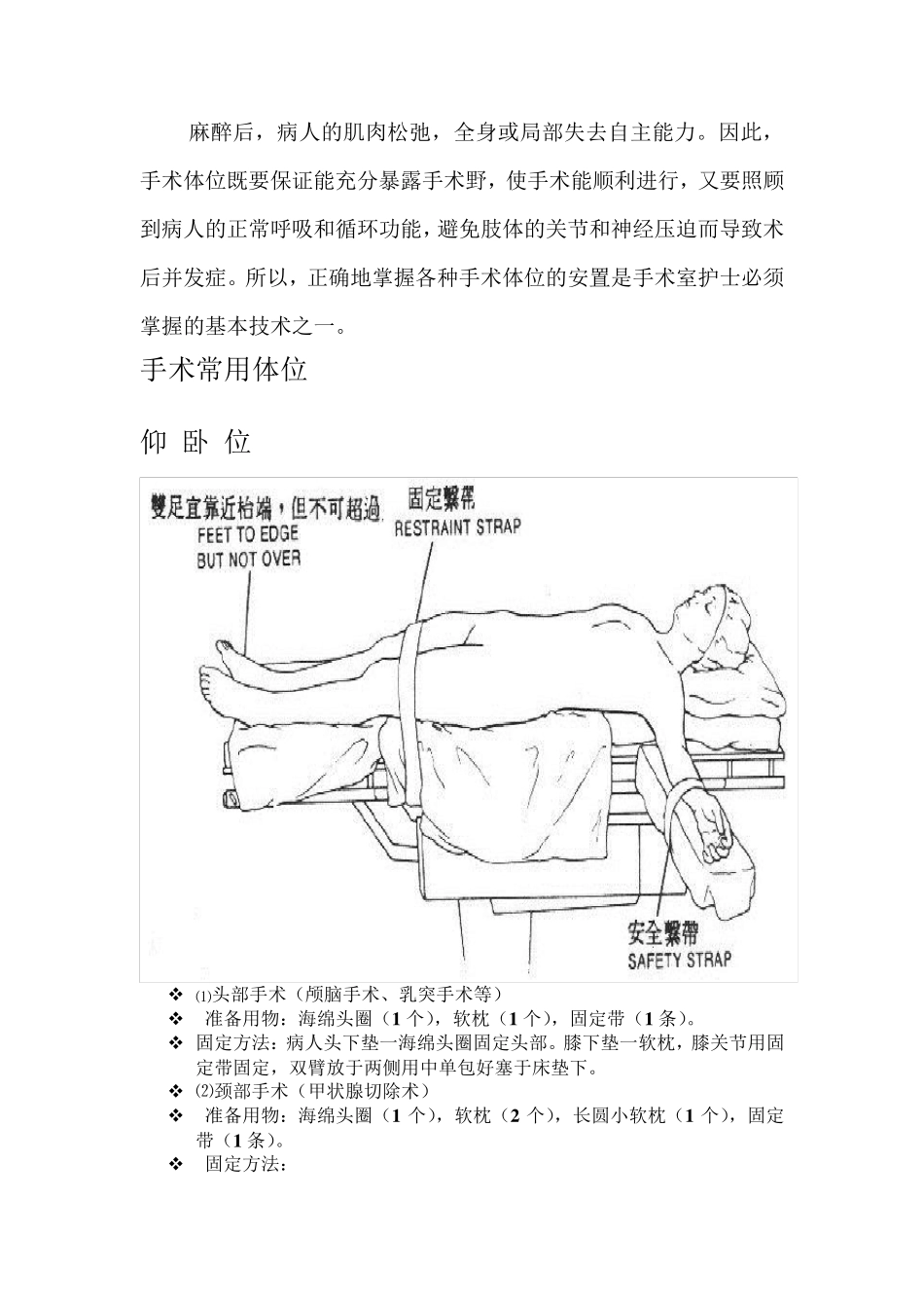 常用手术体位摆放评分标准(合并)_第1页