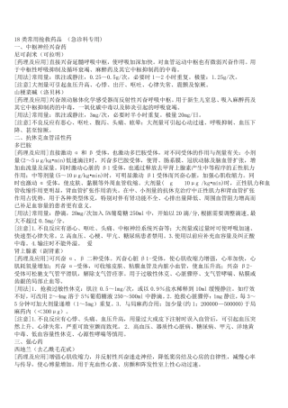 常用抢救药品