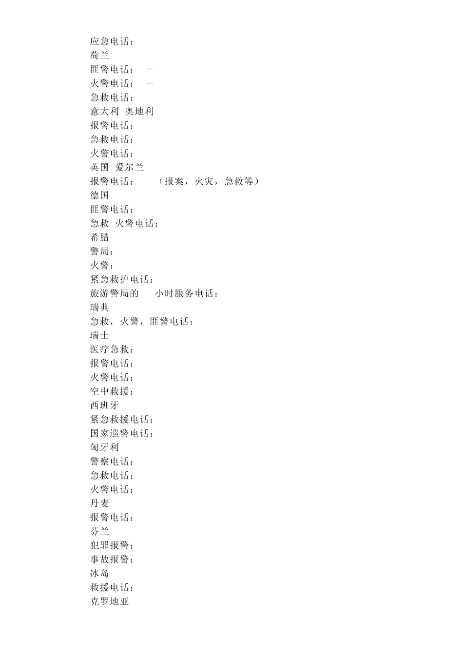 常用报警电话急救_第3页