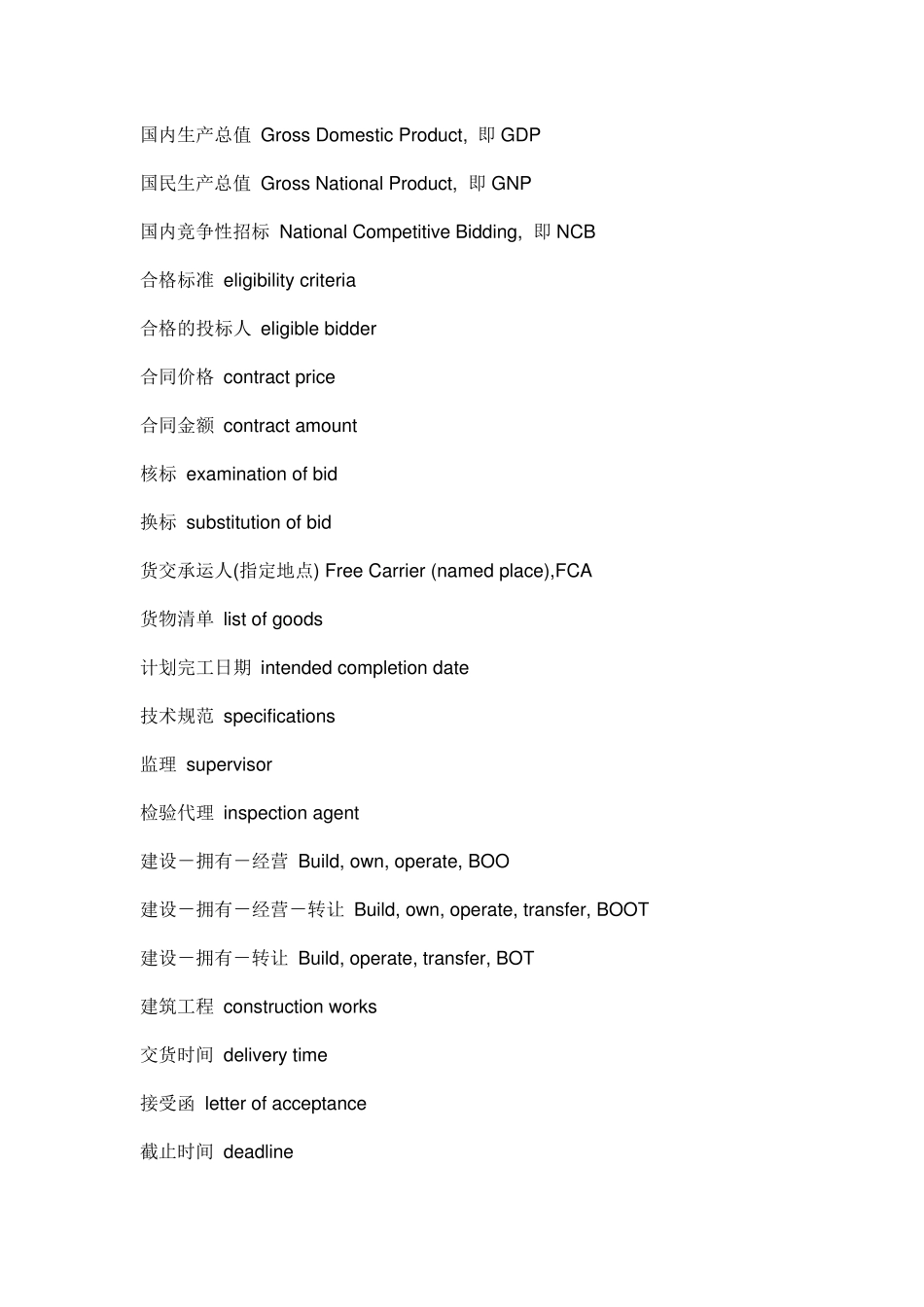 常用招投标术语英语(实用!)_第3页