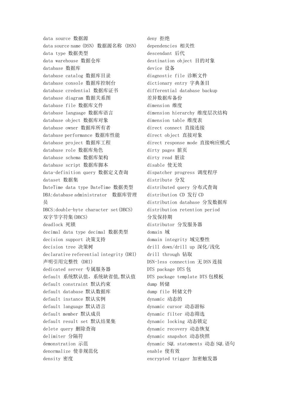 常用数据库词汇英汉对照_第3页