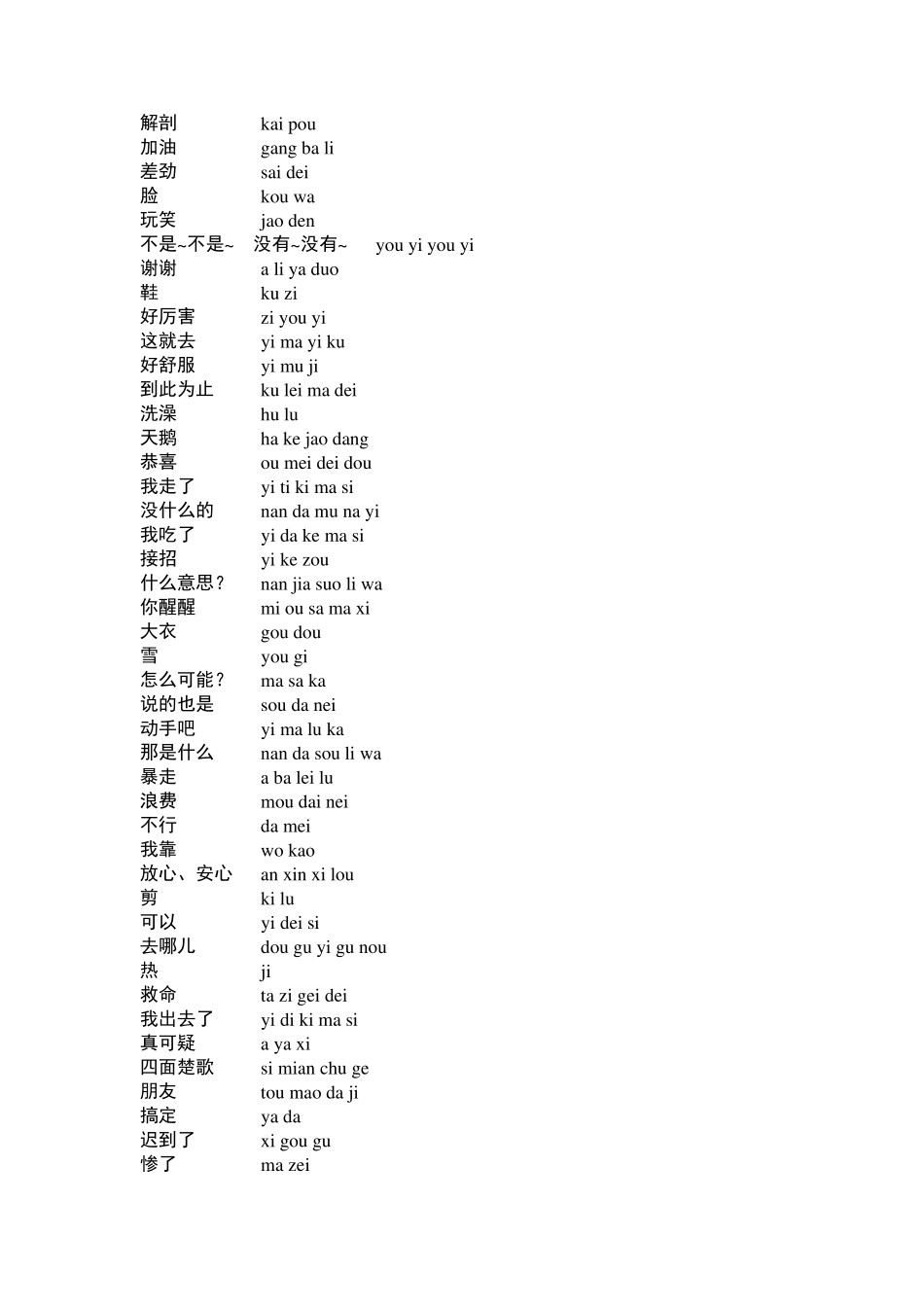 常用日语口语(汉语发音版)_第2页