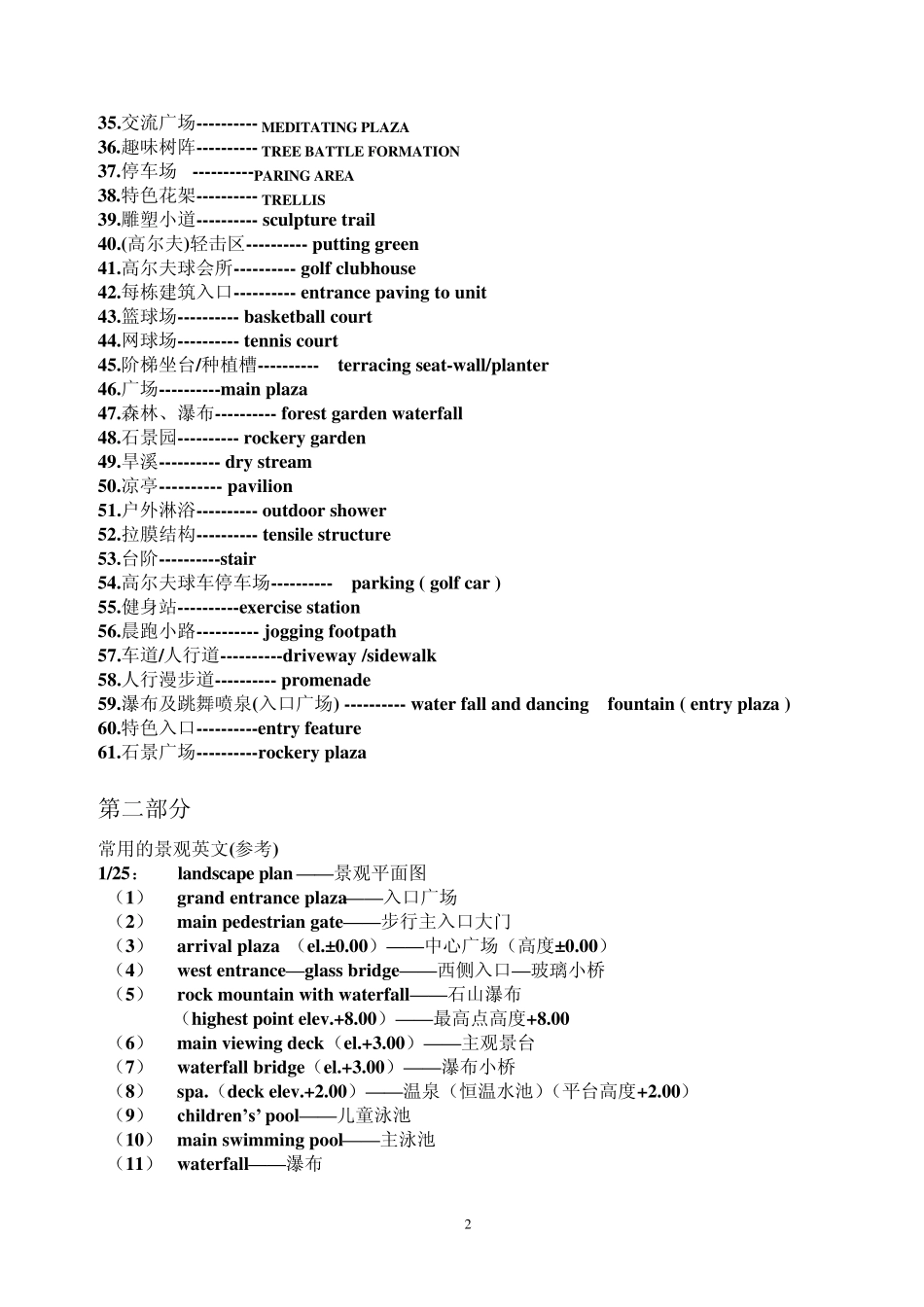 常用景观英语用词(大汇总)_第2页