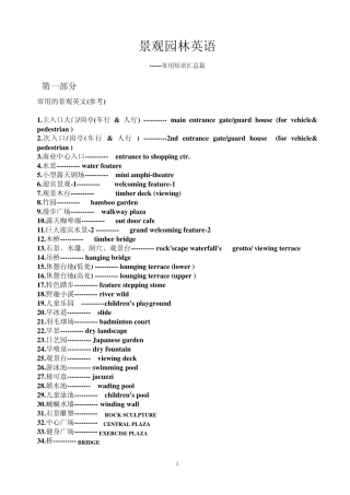 常用景观英语用词(大汇总)