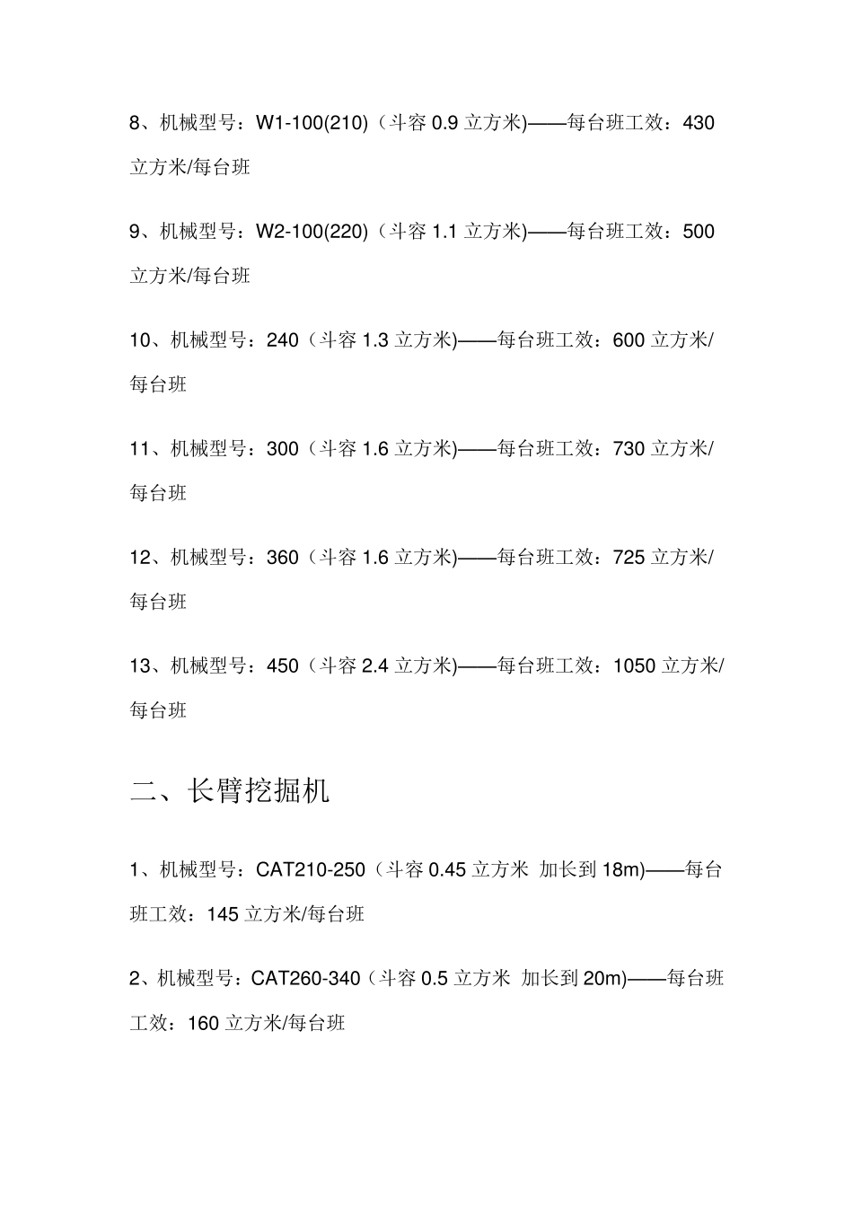 常用机械设备工效大全_第2页