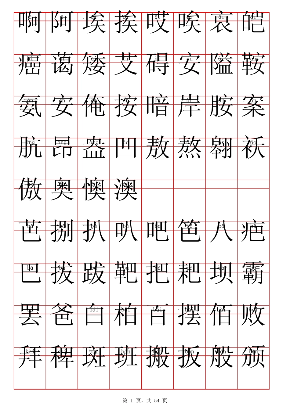 常用汉字3500个带拼音_第1页