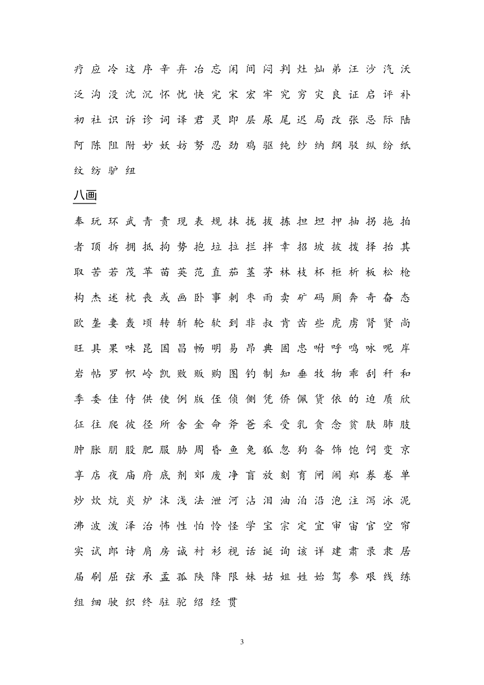 常用汉字3500字_第3页