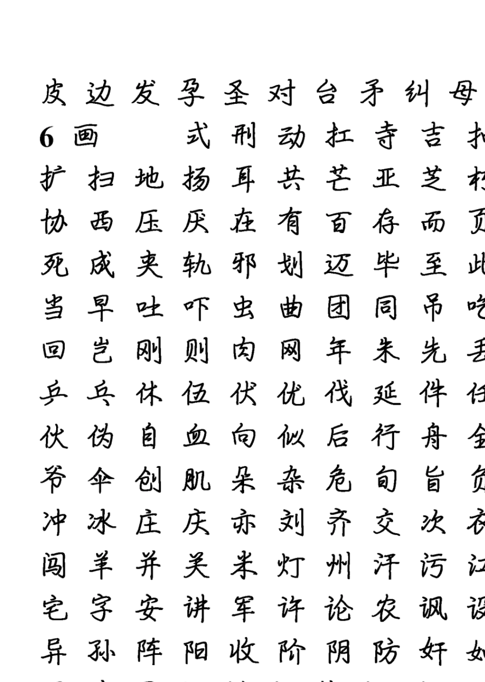 常用汉字3500+常用繁体字钢笔书法字体_第2页