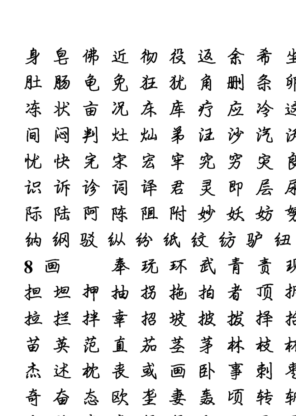 常用汉字3500+常用繁体字钢笔书法字体_第3页