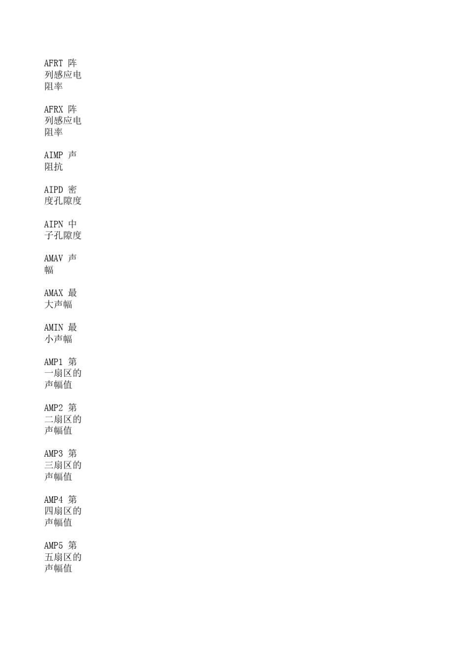 常用测井曲线代号名称_第2页