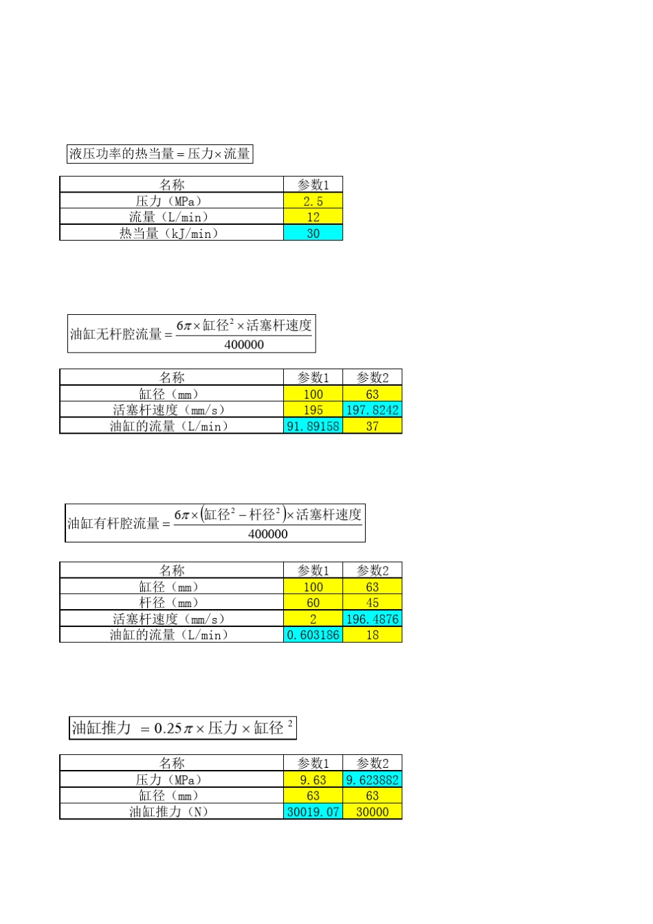 常用液压设计计算公式_第2页