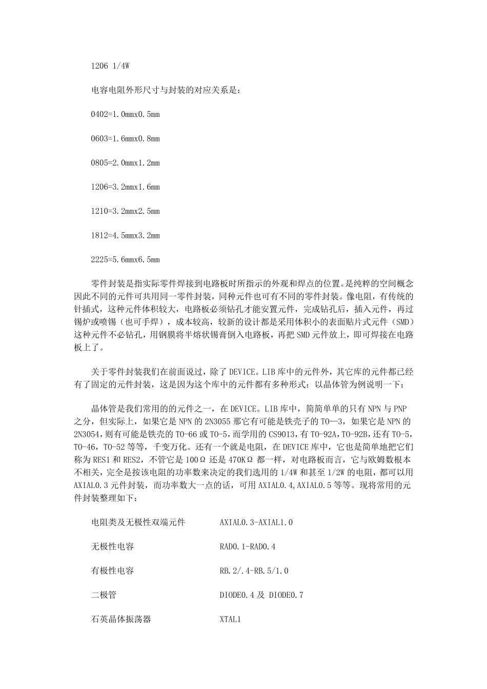 常用电子元器件的封装形式_第2页