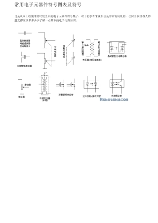 常用电子元器件符号图表及符号