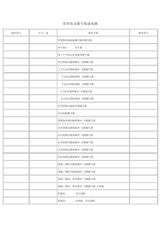 常用电话拨号集成电路