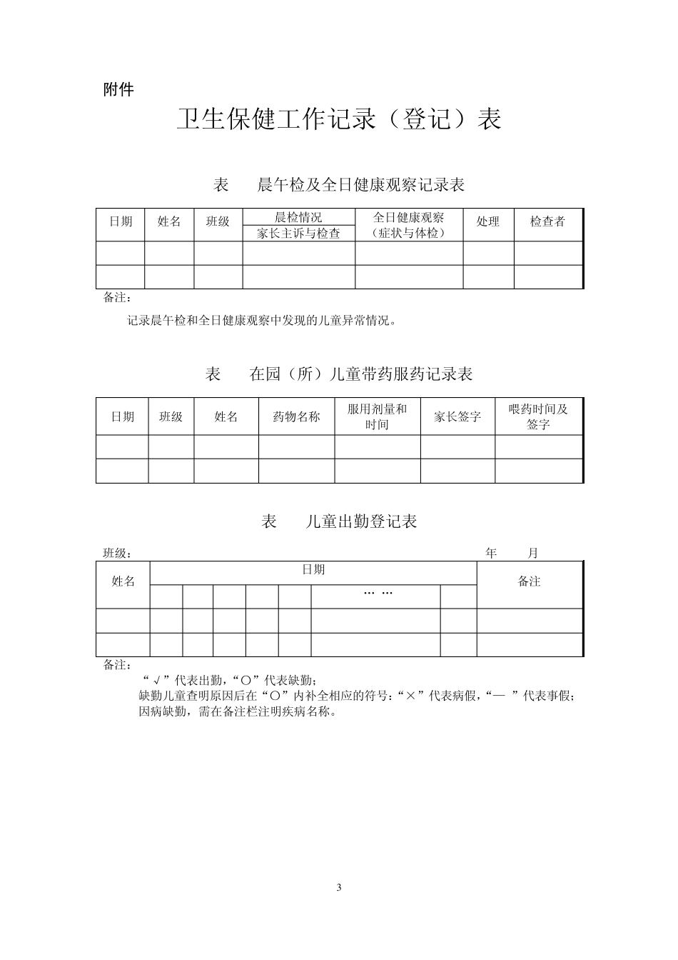 常用登记统计表格(幼儿园入园)幼儿园老师体检_第3页