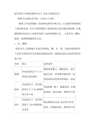常用的工程地质勘探方法