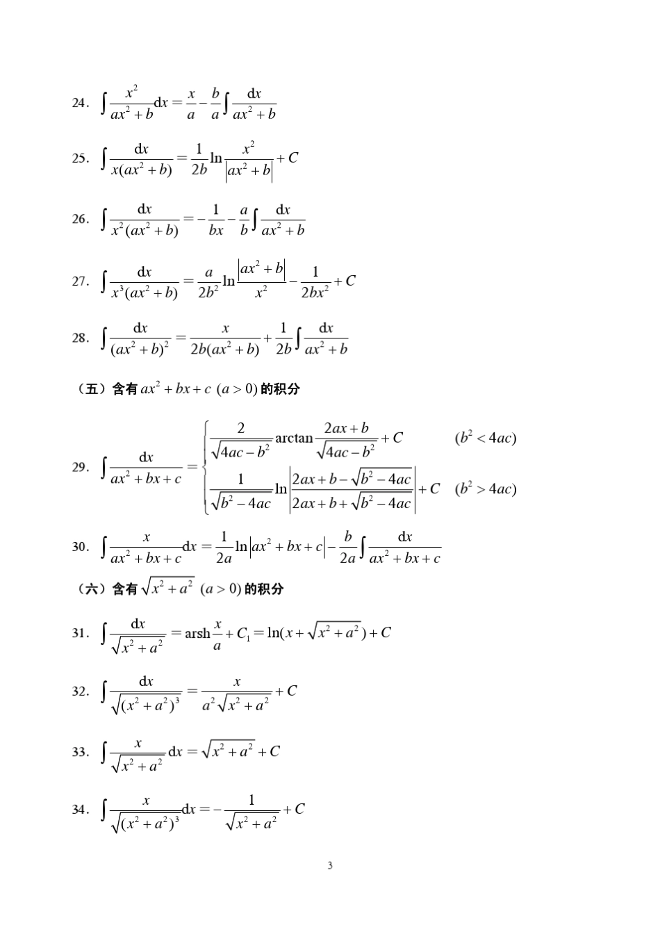 常用积分表(绝对有帮助)_第3页